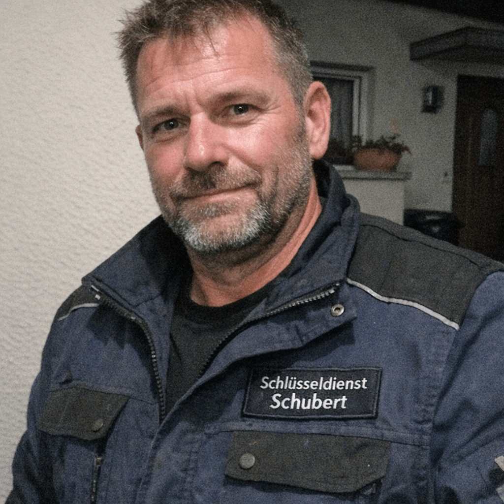 Zertifizierter Schlüsseldienst Monteur in professioneller Arbeitskleidung